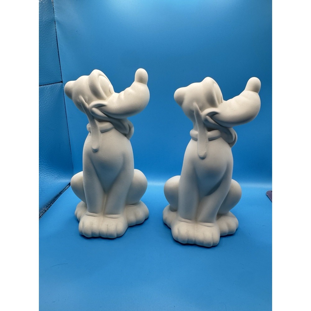 Vintage Walt Disney Pluto Ceramic Bisque Figurine 8.5 In Unpainted Craft Lot